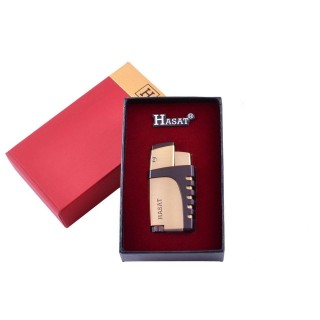 Зажигалка в подарочной коробке Hasat (Острое пламя) №4318 Gold